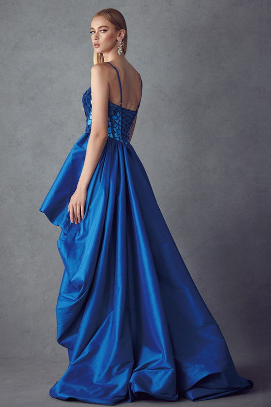 Prom Dresses Beaded High Low Formal Prom Dress Royal Blue