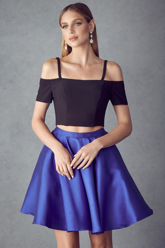 Cocktail Dresses Two Piece A Line Short Cocktail Dress Royal Blue