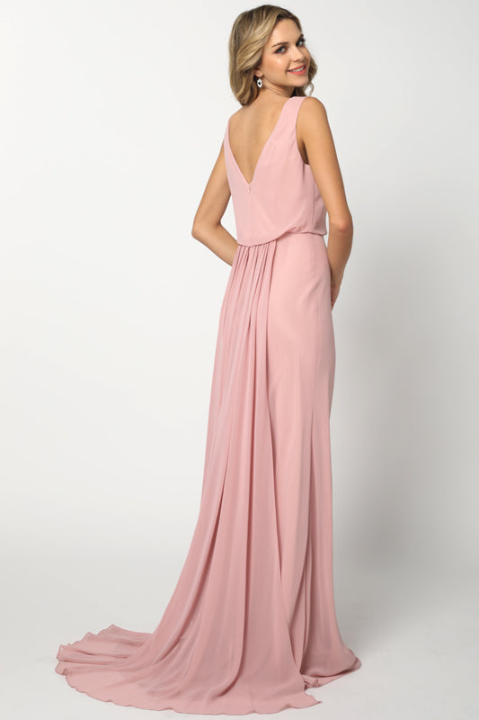 Formal Dresses Long Fitted Formal Prom Evening Dress Dusty Rose