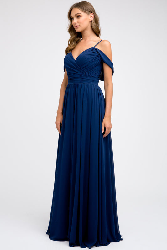 Prom Dresses Long Formal Prom A Line Dress Navy Blue