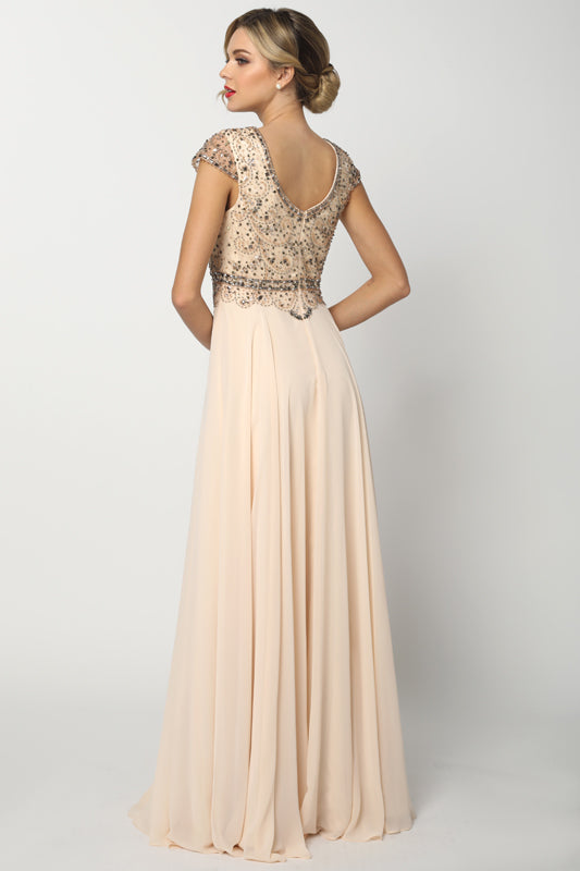 Formal Dresses Long Formal A Line Evening Dress Champagne