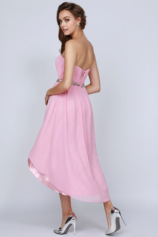 Cocktail Dresses A Line High Low Cocktail Dress Blush/Rose