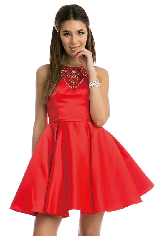 Cocktail Dresses A Line Short Cocktail Homecoming Beaded Dress Red