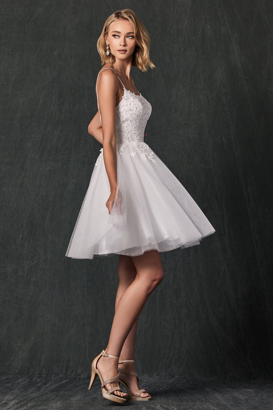 Cocktail Dresses A Line Short Cocktail Floral Dress Off White