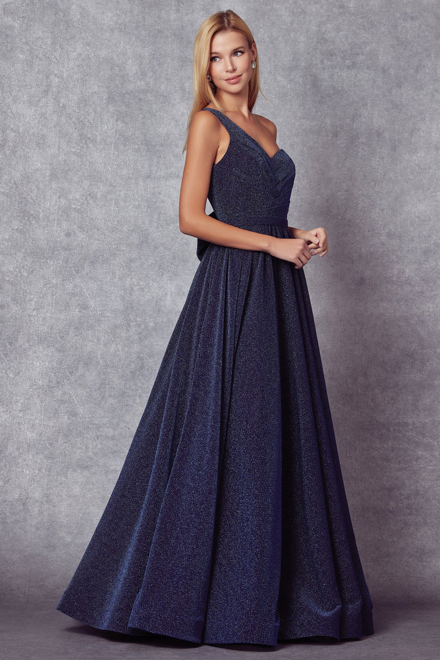 Prom Dresses Long Prom Glitter Formal Evening Dress Navy Blue