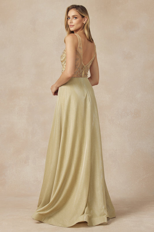 Prom Dresses Long A Line Formal Evening Prom Dress Gold