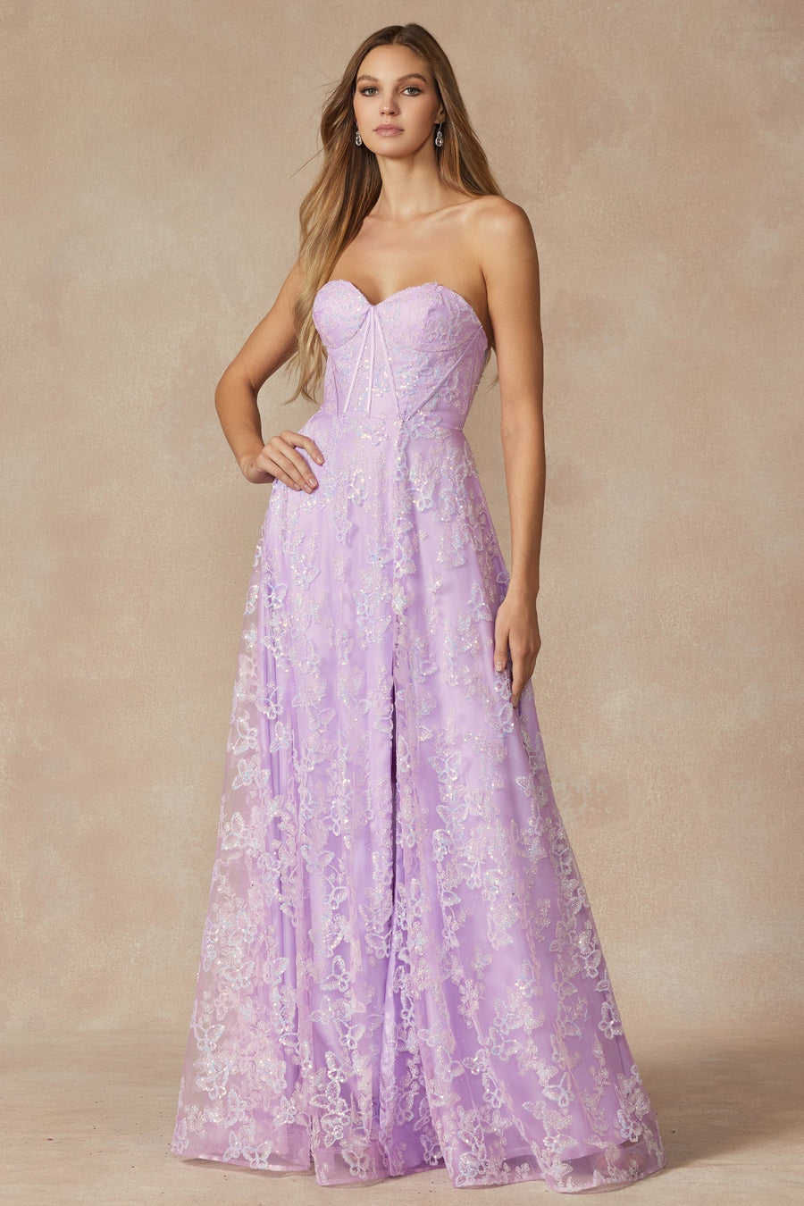 Prom Dresses Prom Long Formal Slit Glitter Dress Lilac