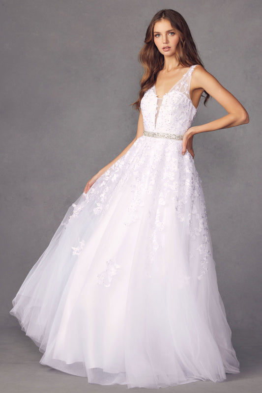 Wedding Dresses Bridal Gown Long Floral Wedding Dress White