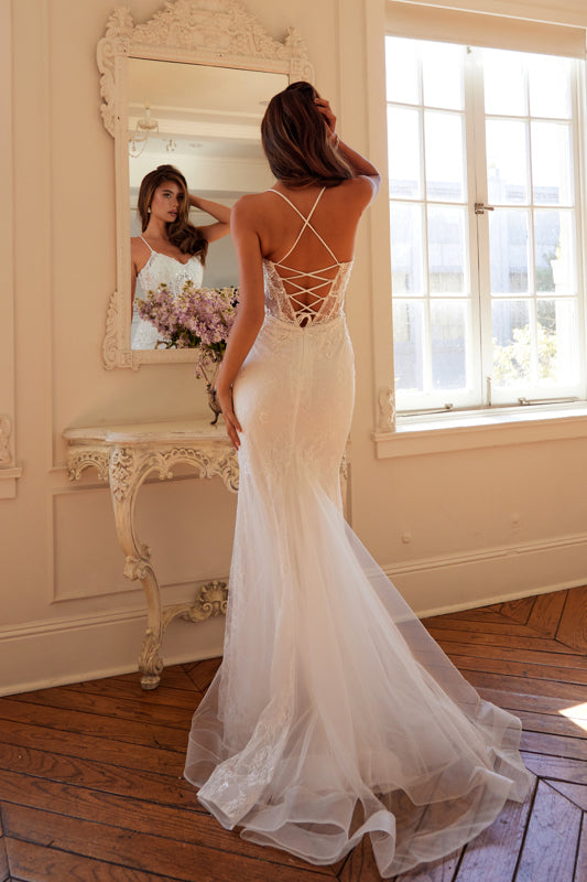 Plus Size Dresses Mermaid Long Wedding Dress  Off White