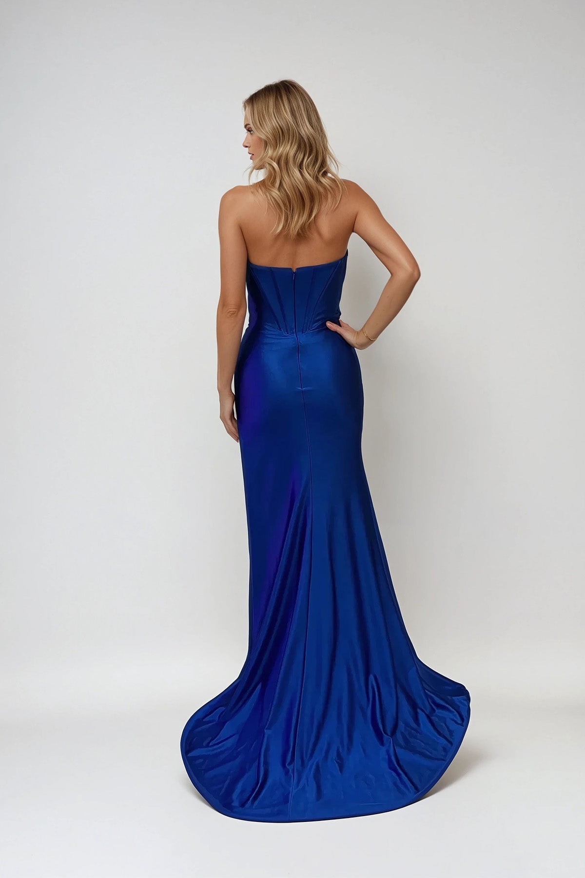 Prom DressesProm Long Fitted Corset Formal Sequin Dress Royal Blue