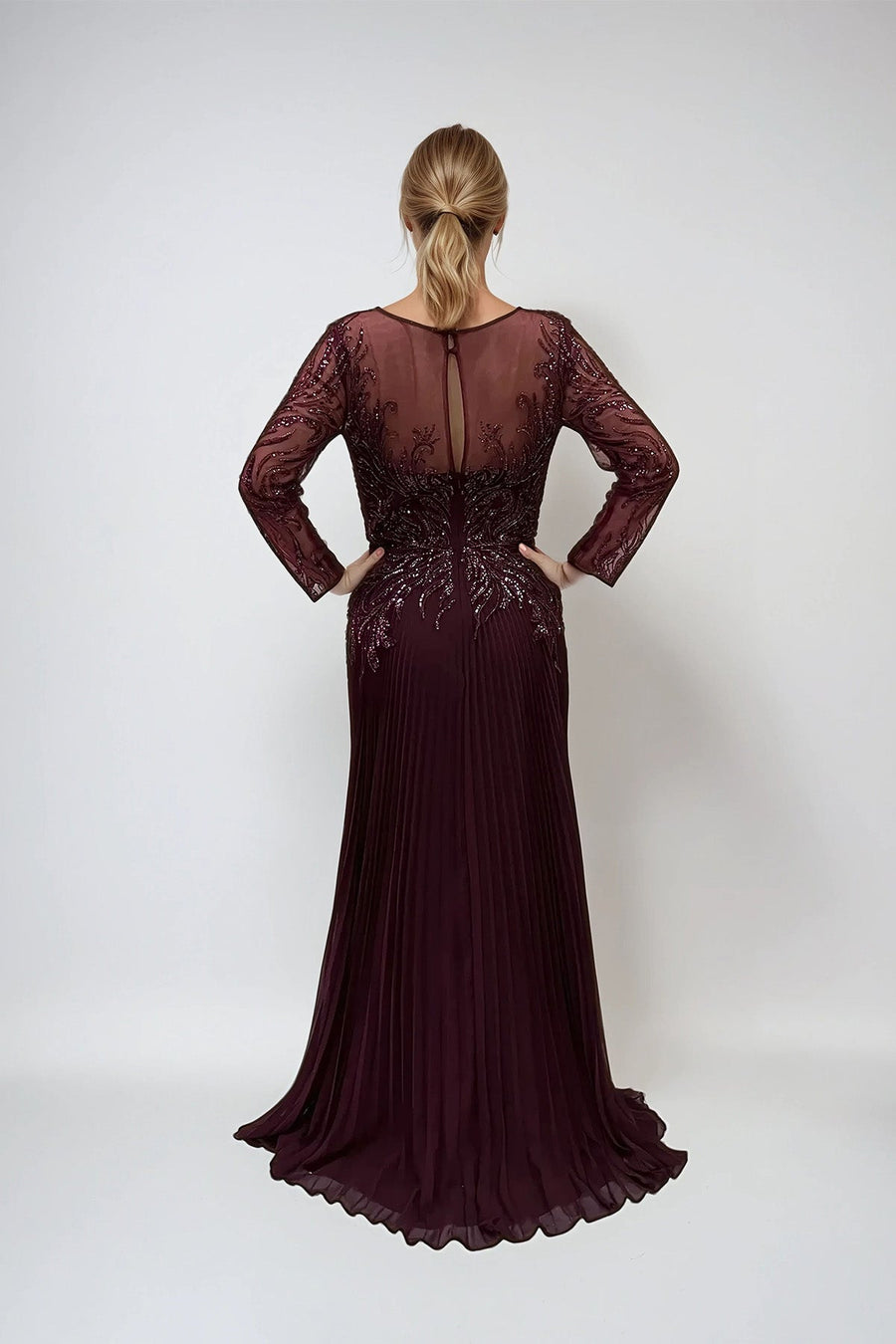 Mother of the Bride Dresses Long Formal Sequin Mother of the Bride Dress Burgundy