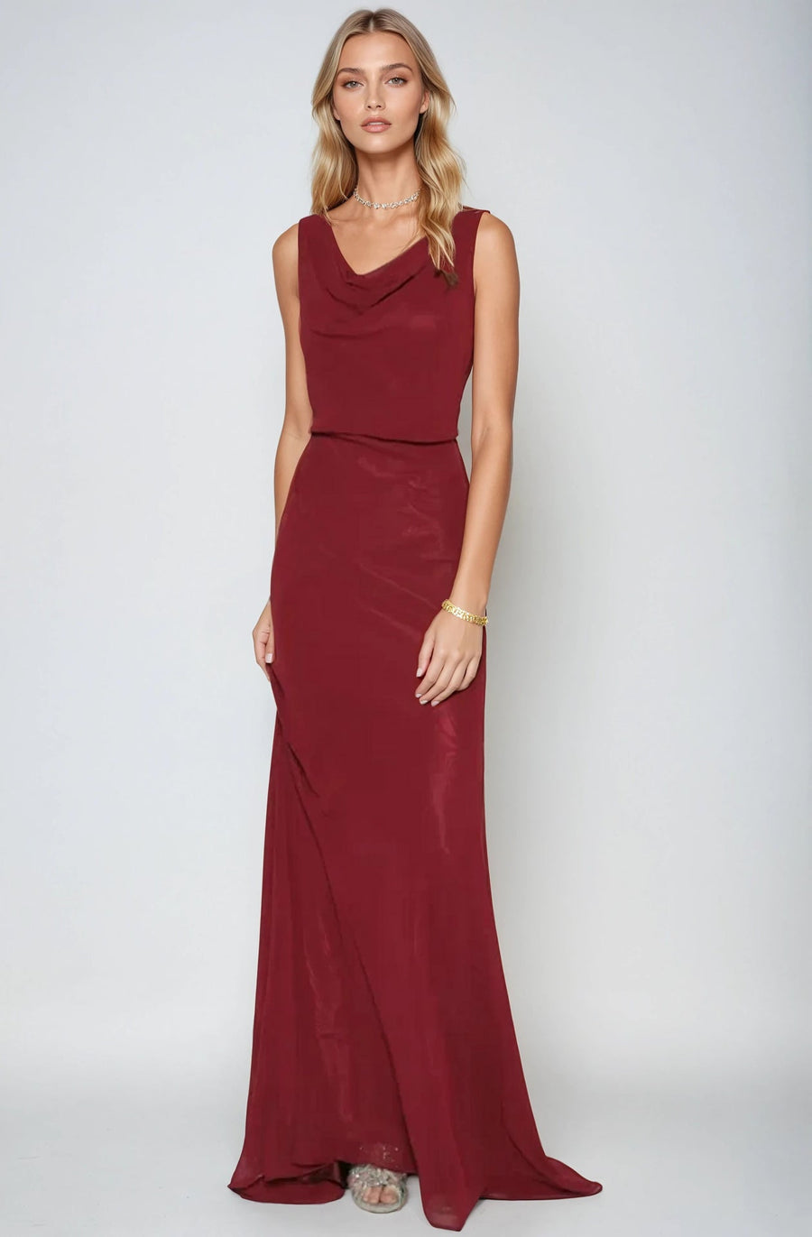 Formal Dresses Long Fitted Formal Prom Evening Dress Burgundy
