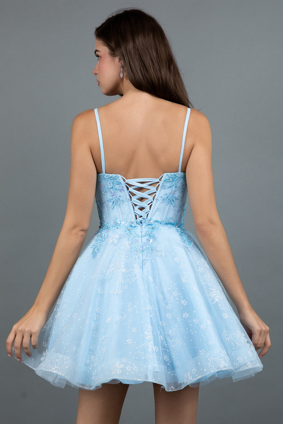 Cocktail Dresses A Line Short Cocktail Floral Glitter Dress Bahama Blue