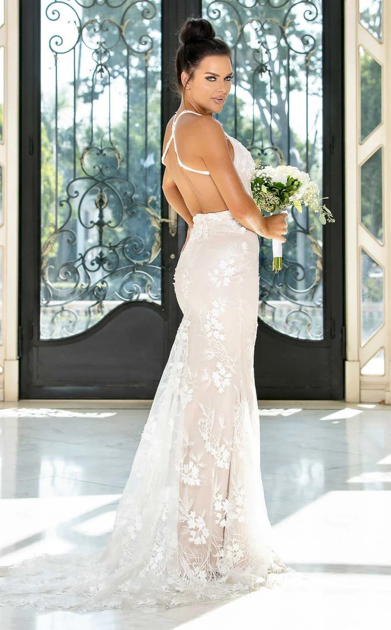 Wedding Dresses Mermaid Bridal Gown Long Floral Lace Wedding Dress White