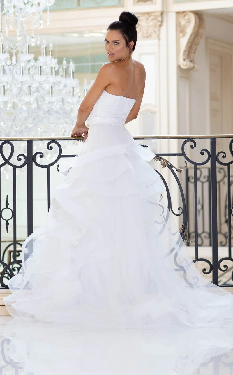 Wedding Dresses Long Layered Wedding Dress White