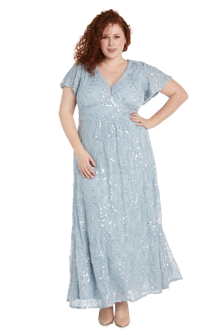 Plus Size Dresses Long Sequin Plus Size Mother of the Bride Dress Light Blue