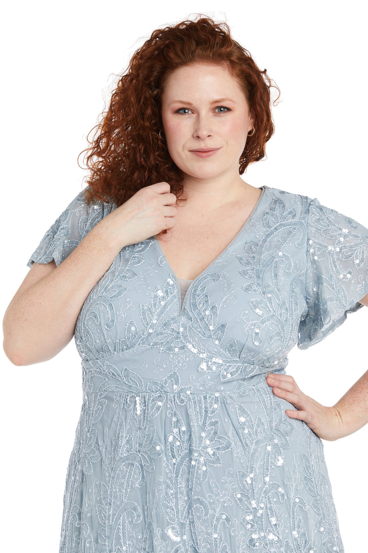 Plus Size Dresses Long Sequin Plus Size Mother of the Bride Dress Light Blue