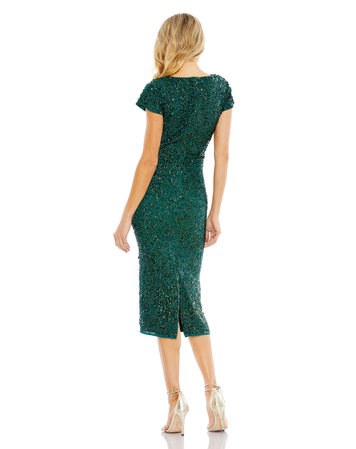 Cocktail Dresses Cocktail Sequin Short Midi Dress Deep Emerald