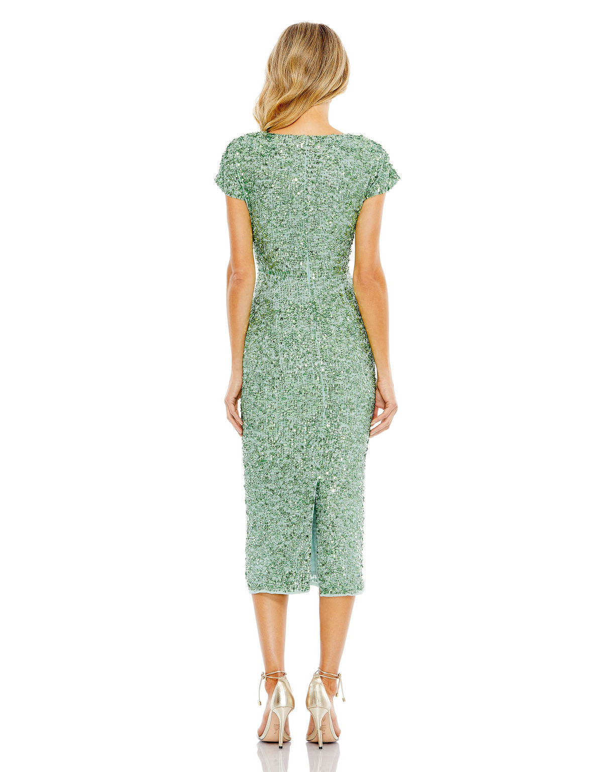 Cocktail Dresses Cocktail Sequin Short Midi Dress Sage