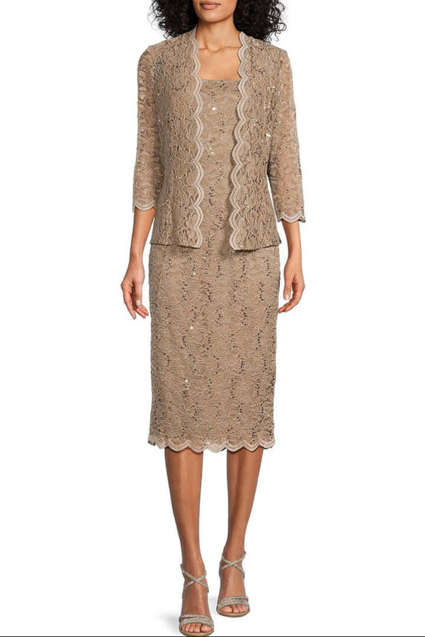 Cocktail Dresses Short Mother of the Bride Jacker Dress Champagne