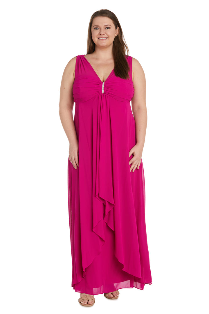 Plus Size Dresses Long Plus Size Formal Ruffle Flyaway Dress Fuchsia
