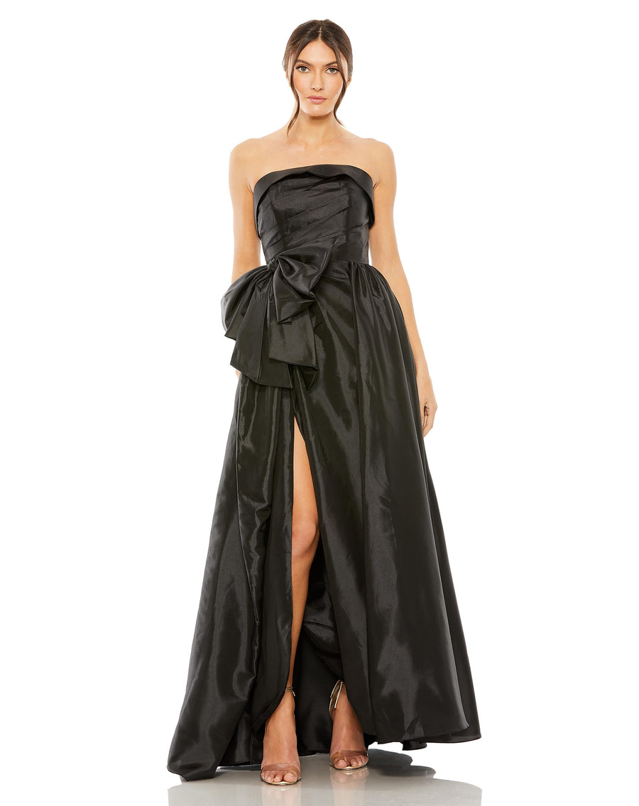 Formal Dresses Long Strapless Oversized Bow Ball Gown Black