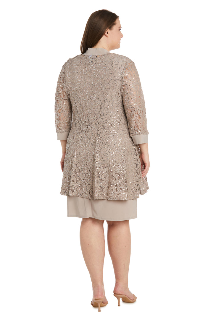 Plus Size Dresses Short Mother of the Bride Plus Size Sequin Jacket Dress Champagne