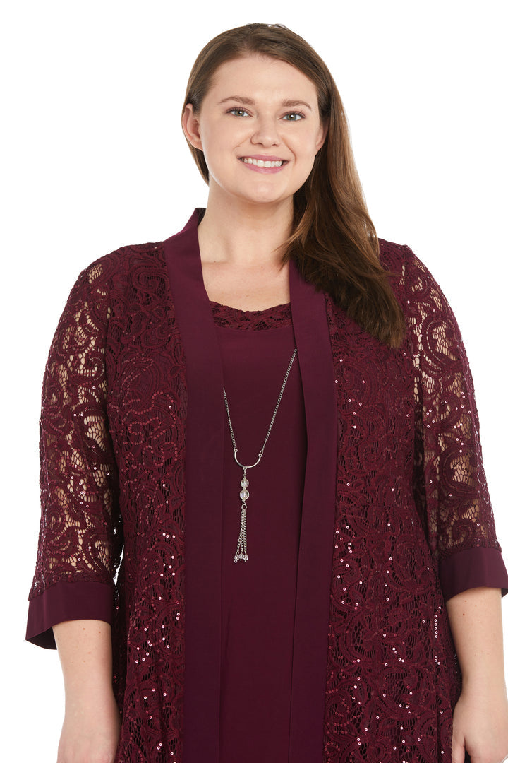 Plus Size Dresses Short Mother of the Bride Plus Size Sequin Jacket Dress Merlot