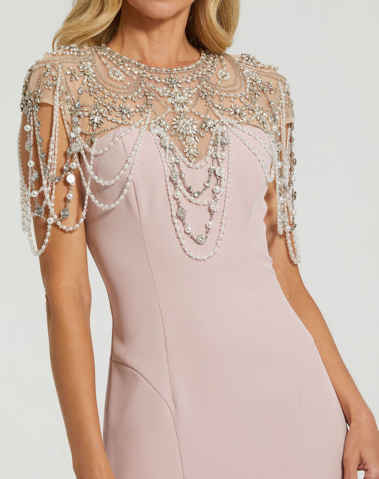 Prom Dresses Pearl Beaded Long Mermaid Formal Prom Dress Vintage Lilac