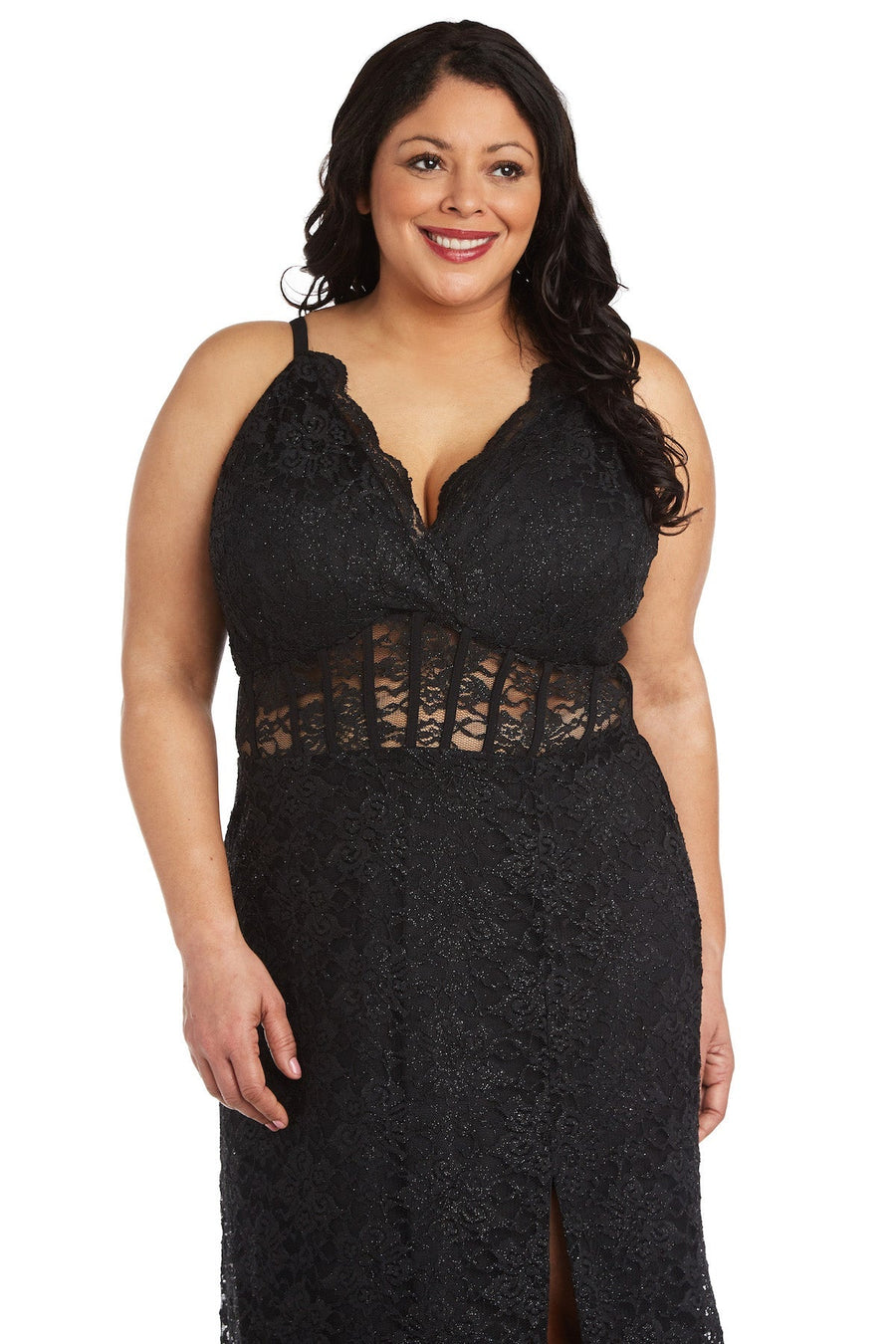 Plus Size Dresses Long Lace Evening Gown Formal Plus Size Dress Black