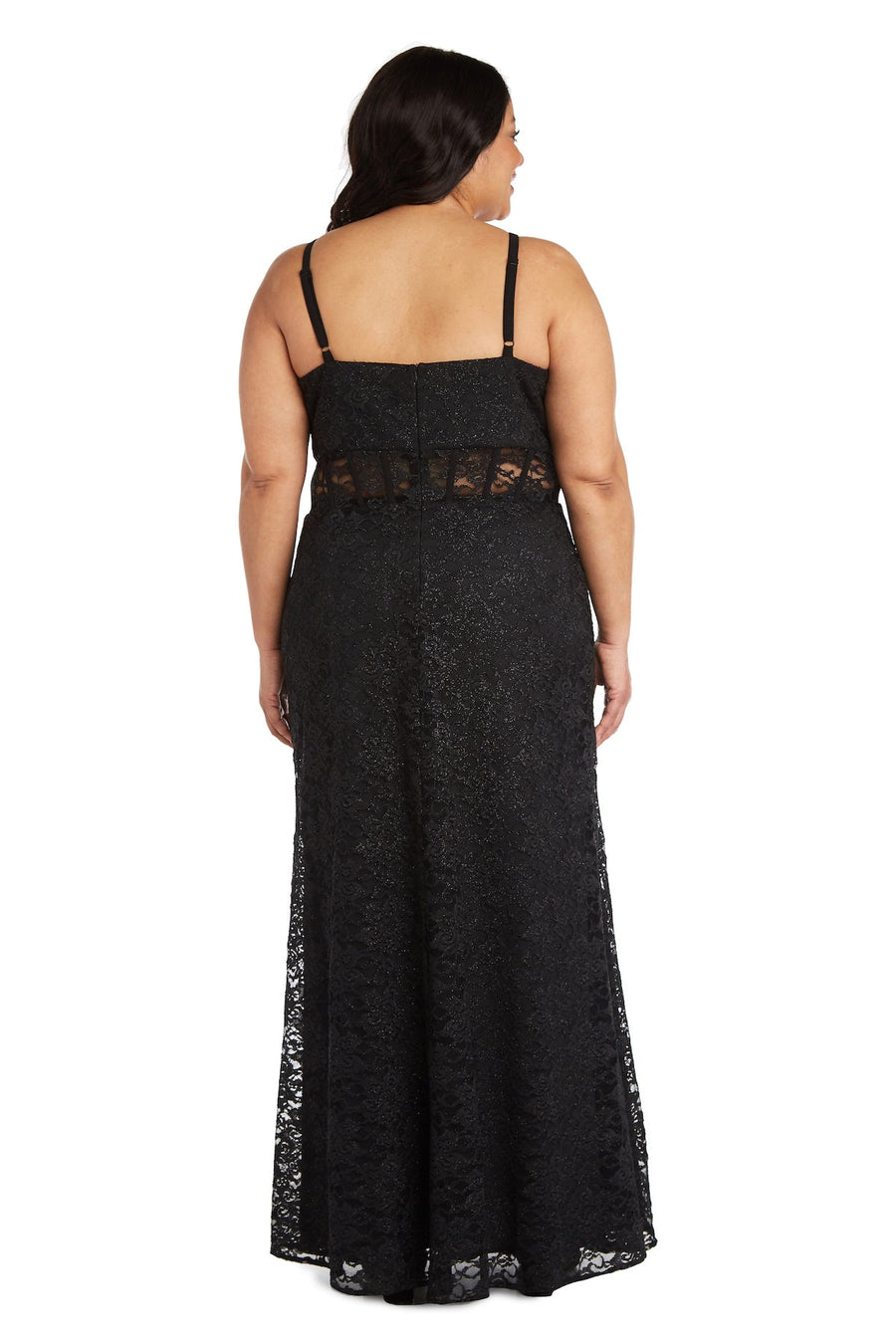 Plus Size Dresses Long Lace Evening Gown Formal Plus Size Dress Black