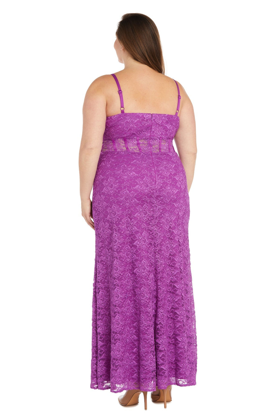 Plus Size Dresses Long Lace Evening Gown Formal Plus Size Dress Magenta