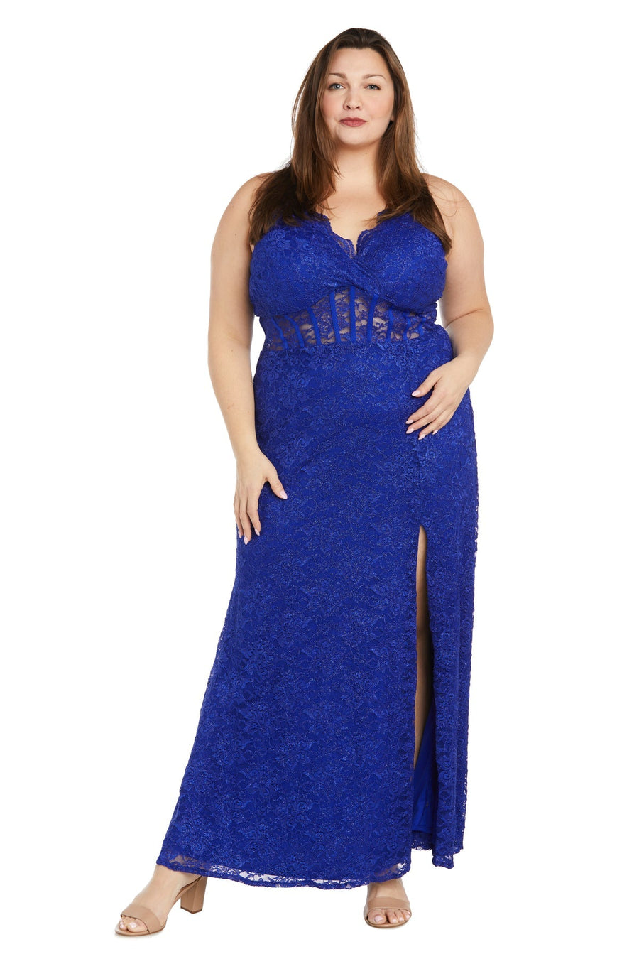 Plus Size Dresses Long Lace Evening Gown Formal Plus Size Dress Royal