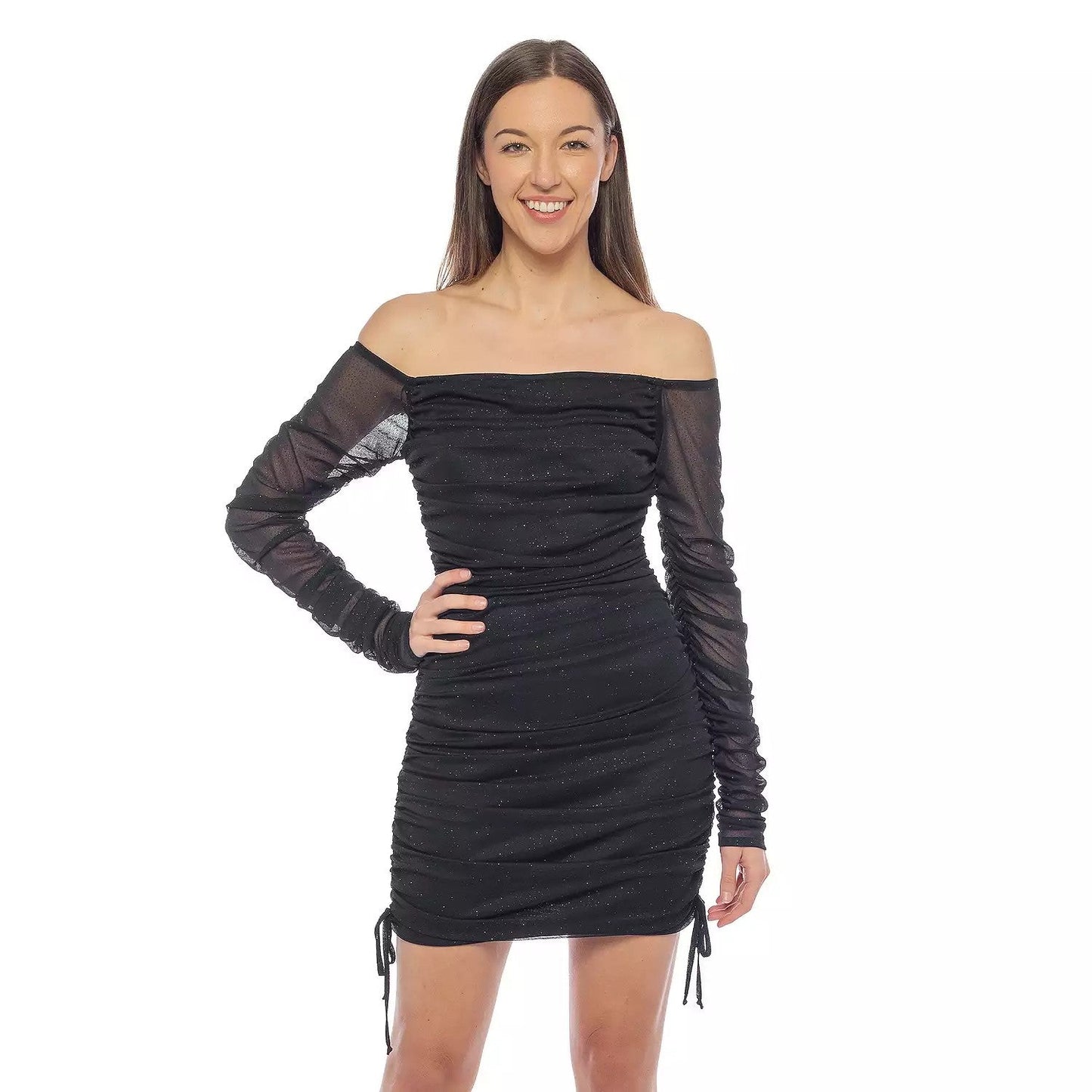 Cocktail Dresses Glitter Short Cocktail Homecoming Mini Dress Black