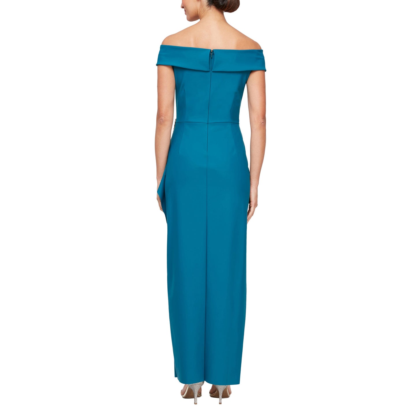 Formal Dresses Long Formal Cascade Ruffle Evening Dress Mid Teal