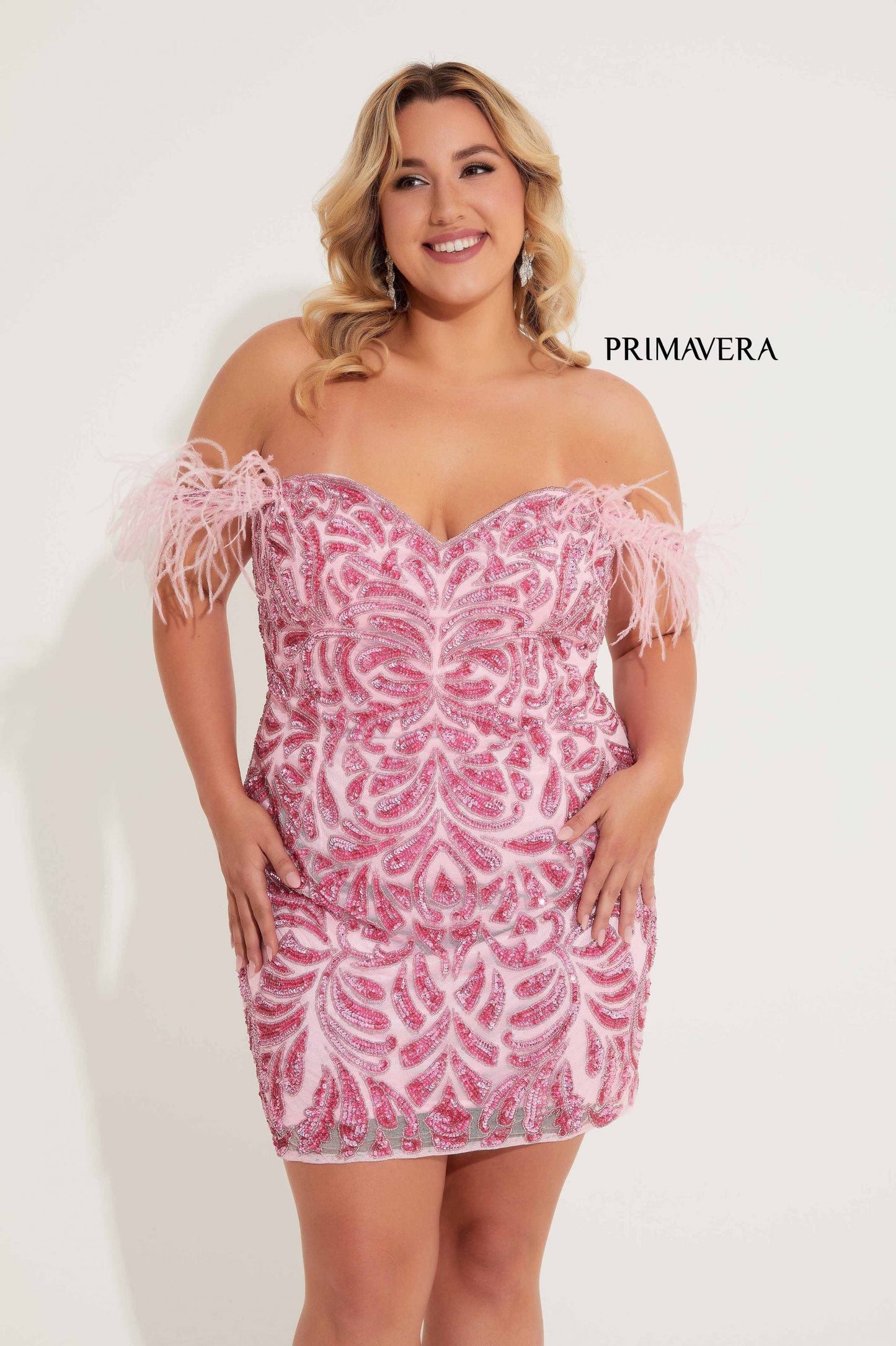 Plus Size Dresses Short Fitted Homecoming Cocktail Dress Candy Pink