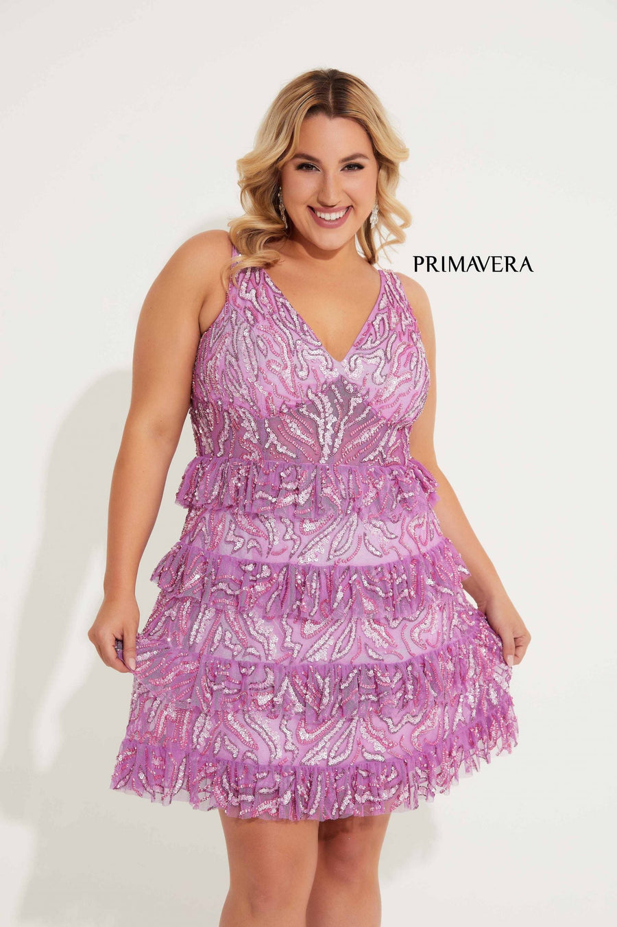 Plus Size Dresses Homecoming Plus Size Short Cocktail Sequin Dress Lavender