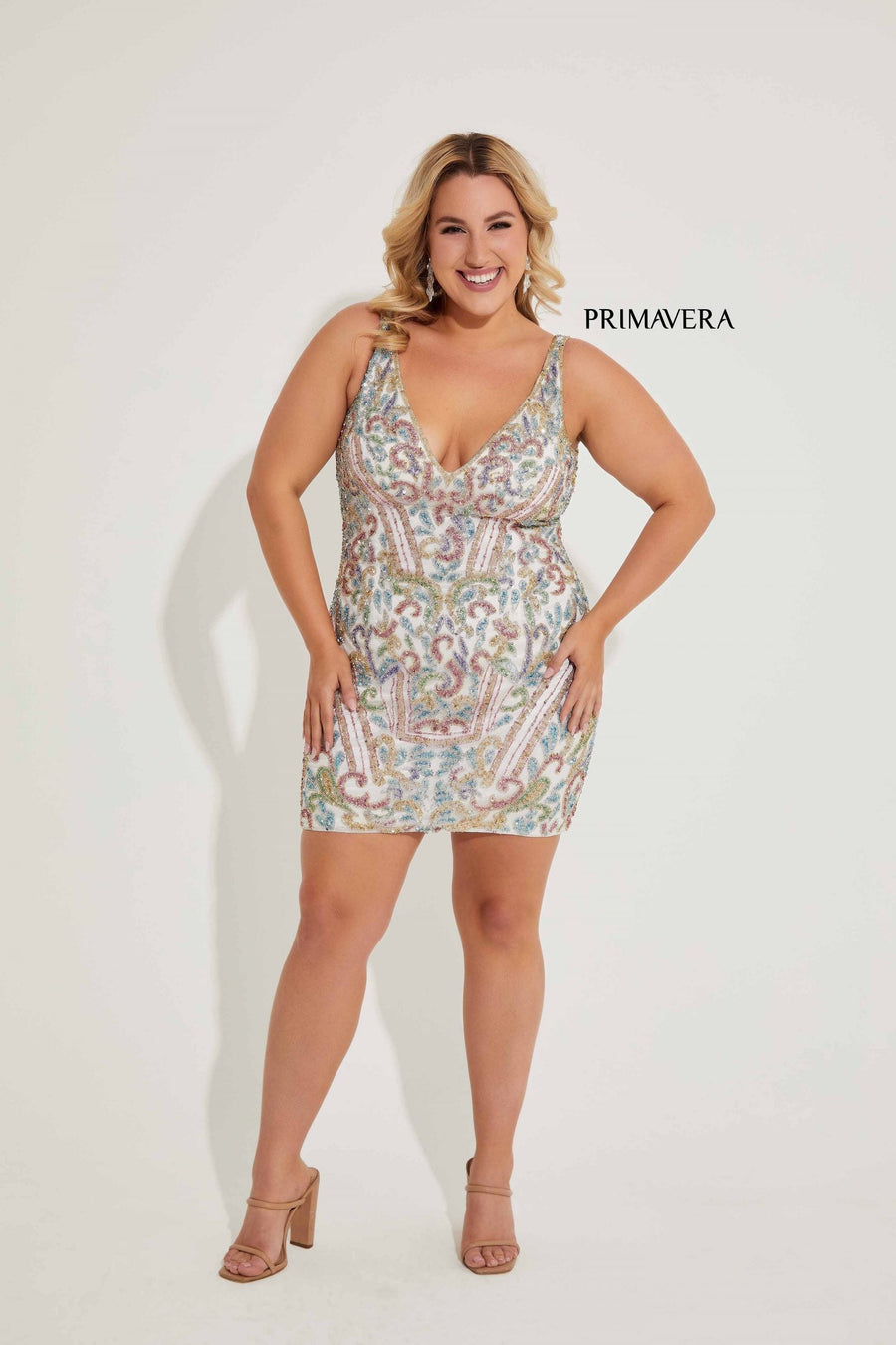 Plus Size Dresses Short Cocktail Fitted Plus Size Dress Ivory