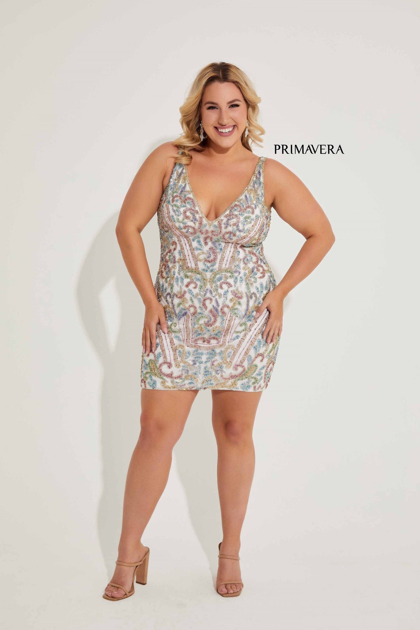 Plus Size Dresses Short Cocktail Fitted Plus Size Dress Ivory