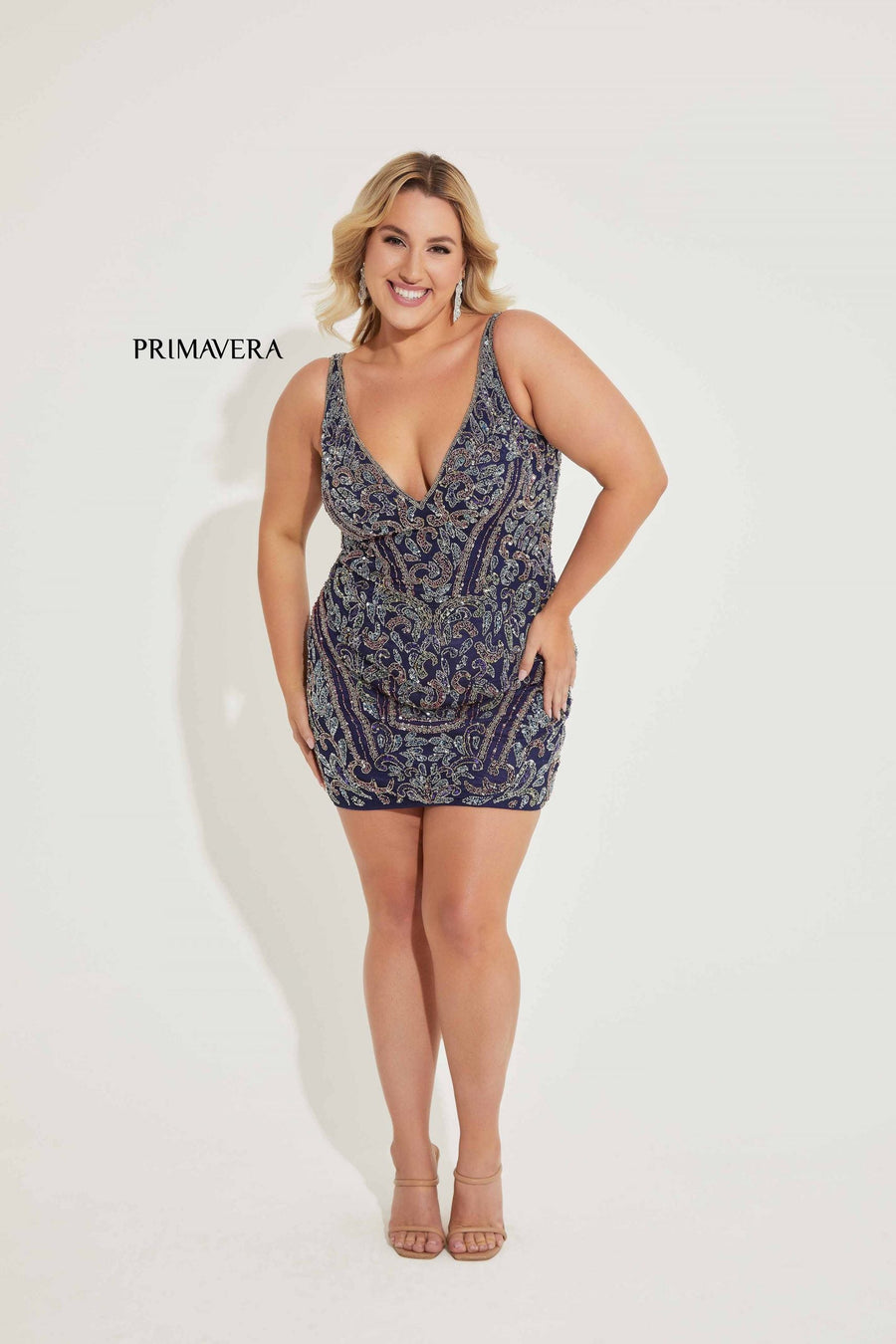 Plus Size Dresses Short Cocktail Fitted Plus Size Dress Midnight