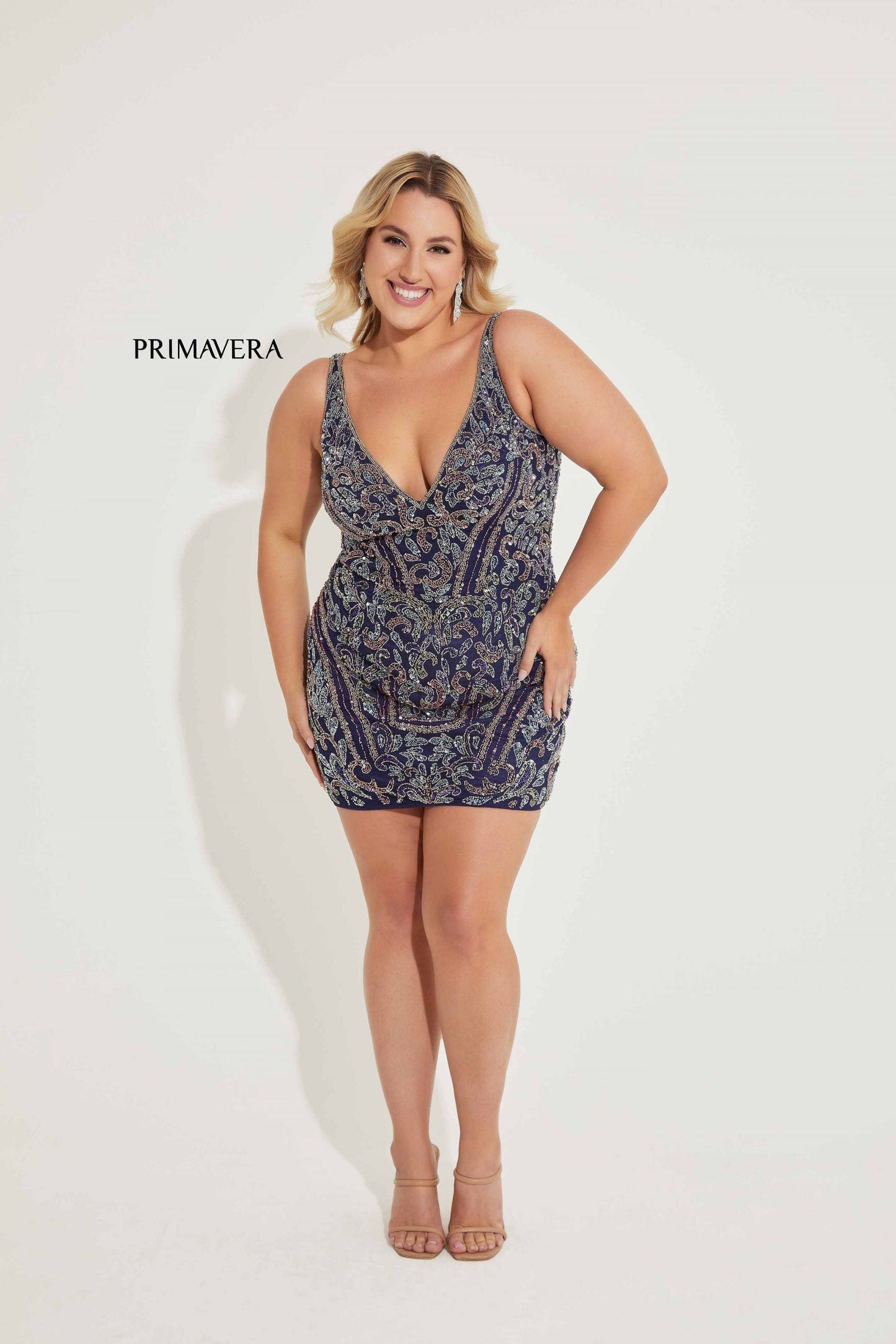 Plus Size Dresses Short Cocktail Fitted Plus Size Dress Midnight