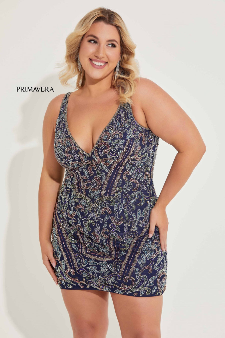 Plus Size Dresses Short Cocktail Fitted Plus Size Dress Midnight