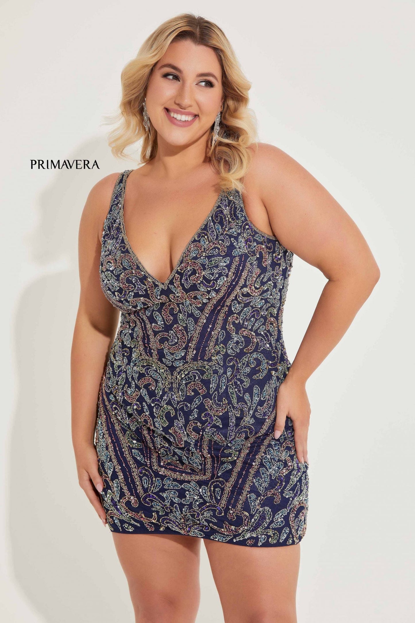 Plus Size Dresses Short Cocktail Fitted Plus Size Dress Midnight
