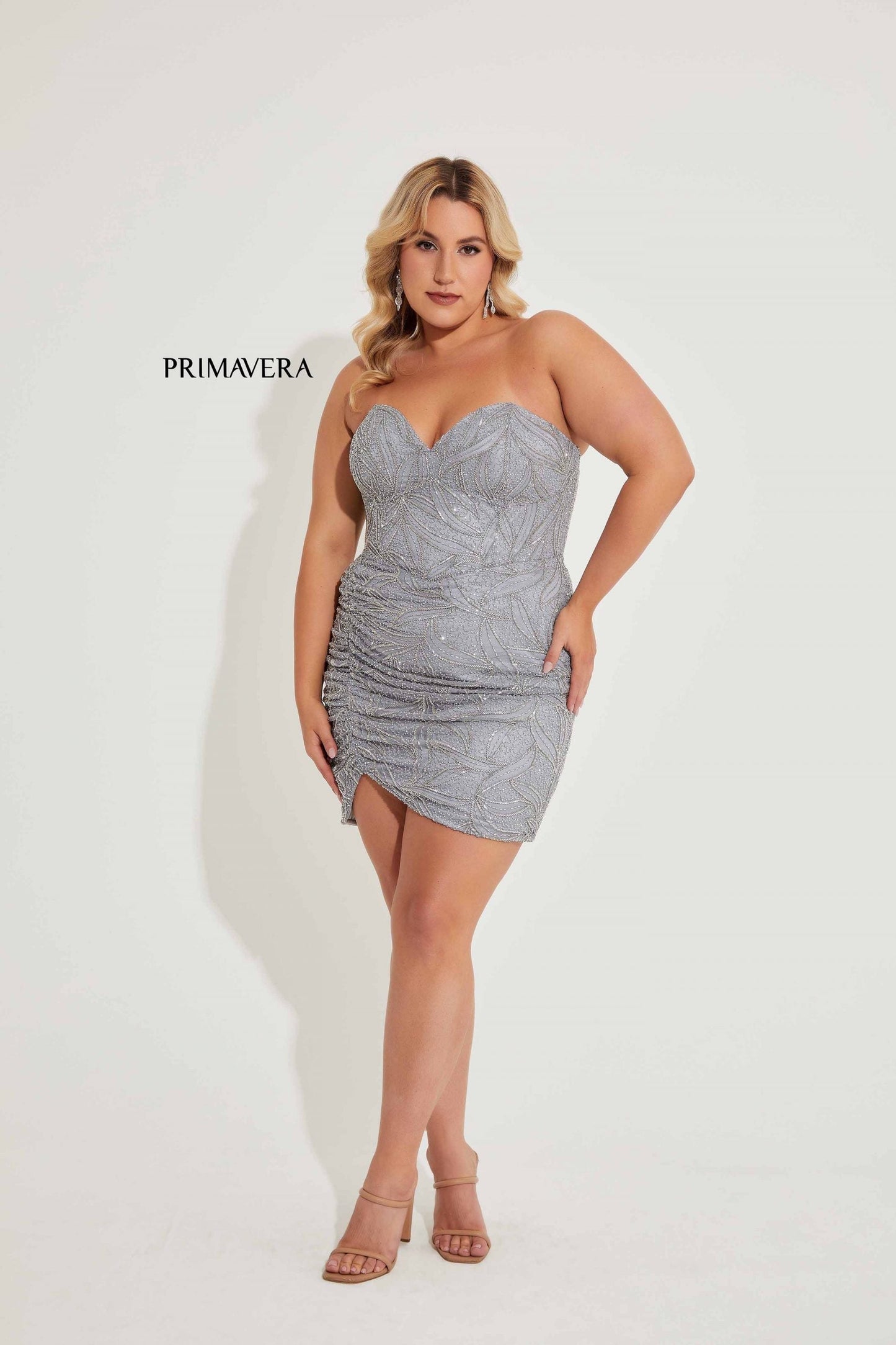 Plus Size Dresses Plus Size Short Fitted Cocktail Dress Platinum