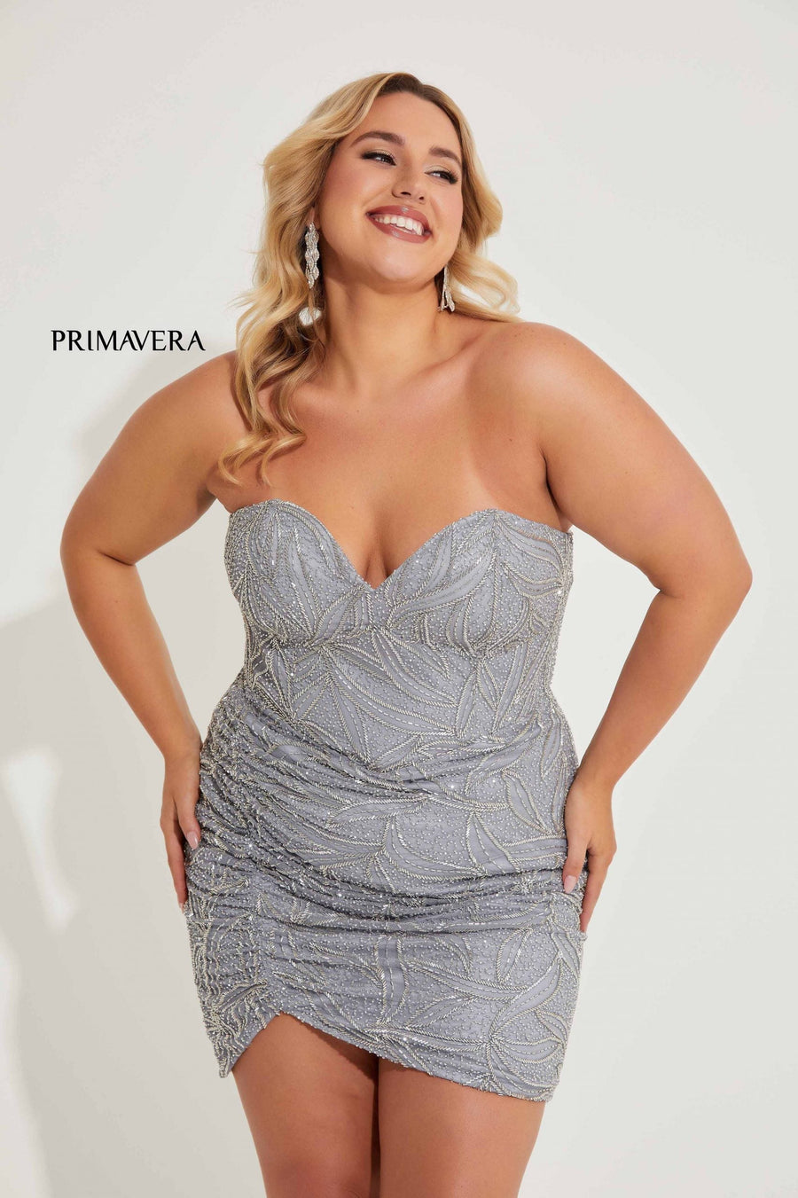 Plus Size Dresses Plus Size Short Fitted Cocktail Dress Platinum