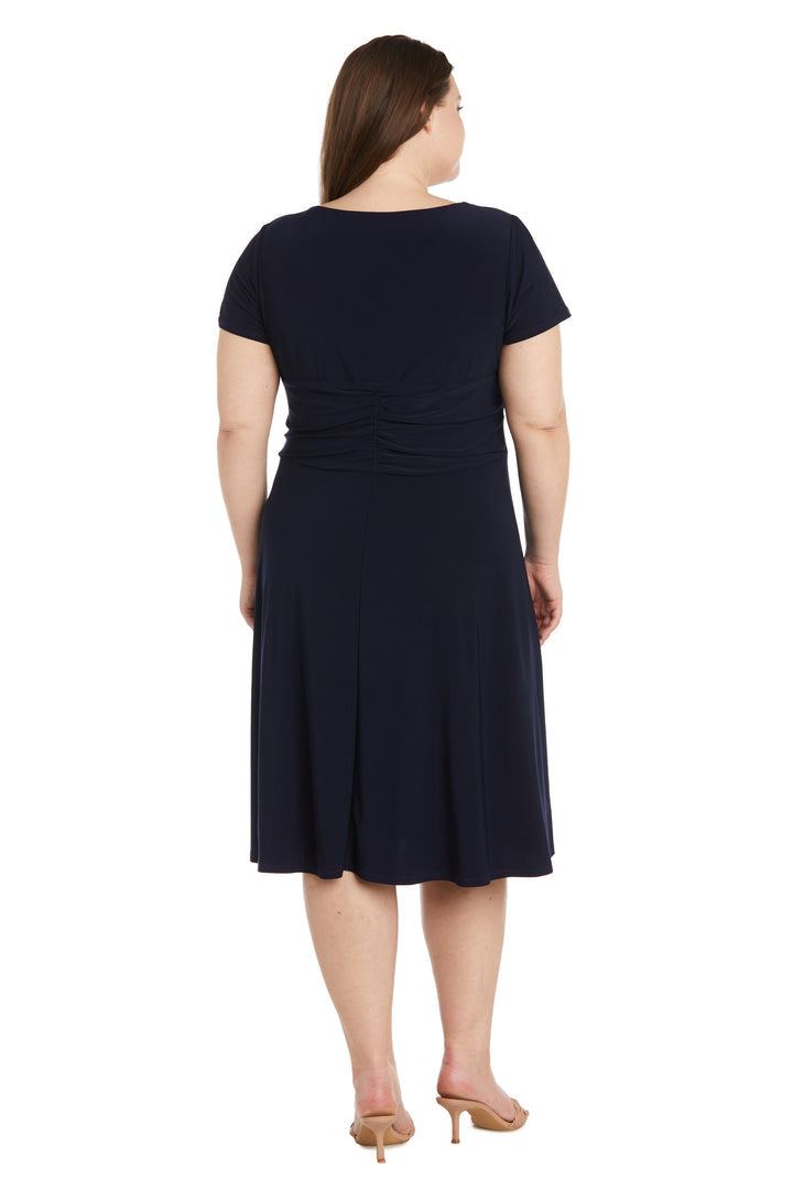 Plus Size Dresses Short Plus Size Mother of the Bride Knee Length Dress Navy