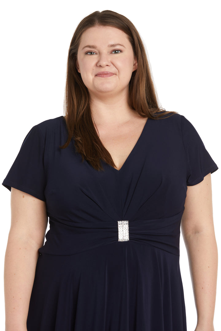 Plus Size Dresses Short Plus Size Mother of the Bride Knee Length Dress Navy