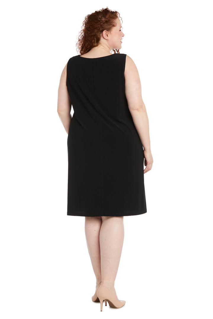 Plus Size Dresses Mother of the Bride Plus Size Geometric Swing Jacket Dress Black/White