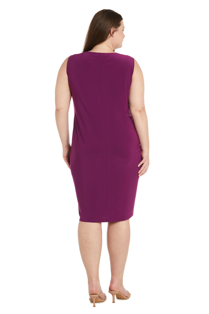 Plus Size Dresses Plus Size Floral Print Mother of the Bride Short Dress Plum