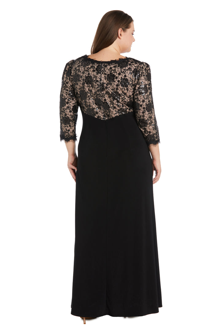 Plus Size Dresses Long Formal Mother of the Bride Plus Size Dress Black/Nude